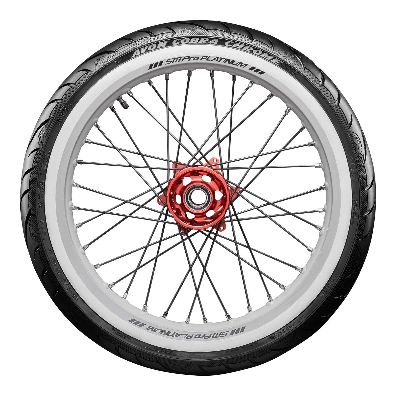 Avon Cobra Chrome 120/70-21 White Wall Front Tyre (68V Rating) AV91 - Image 2