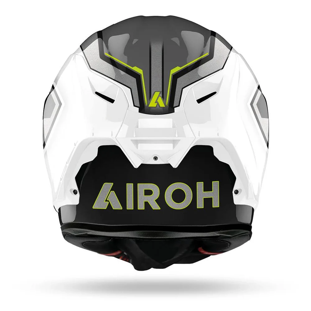 Airoh Gp550 S Rush Motorcycle Helmet - White/Yellow Gloss/ Medium - Image 2