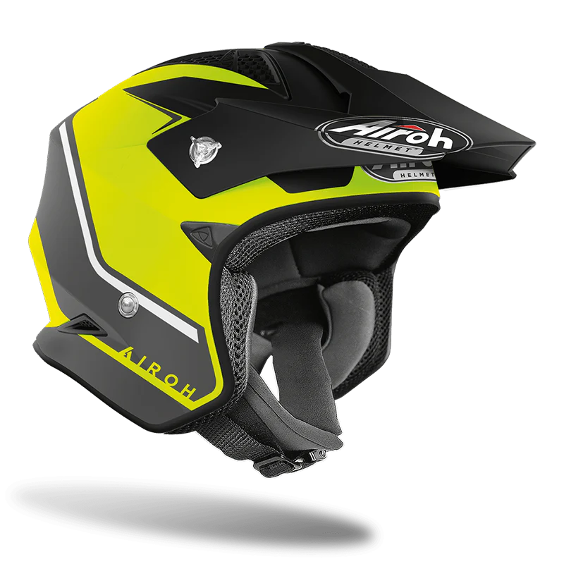 Airoh TRR-S Trial Keen Motorcycle Helmet - Yellow Matte/ Small - Image 3