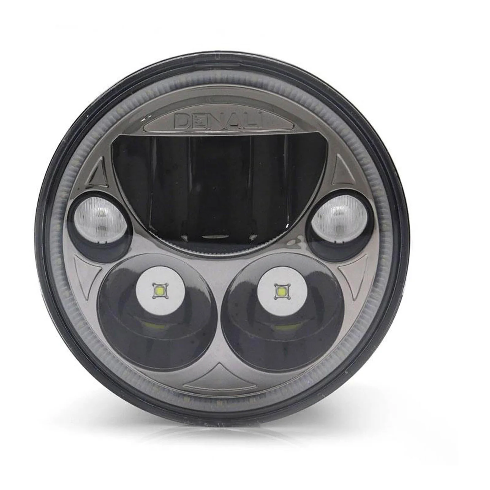Denali M5 E-Mark LED Headlight Module - 5.75" Round, Black Chrome - Image 3