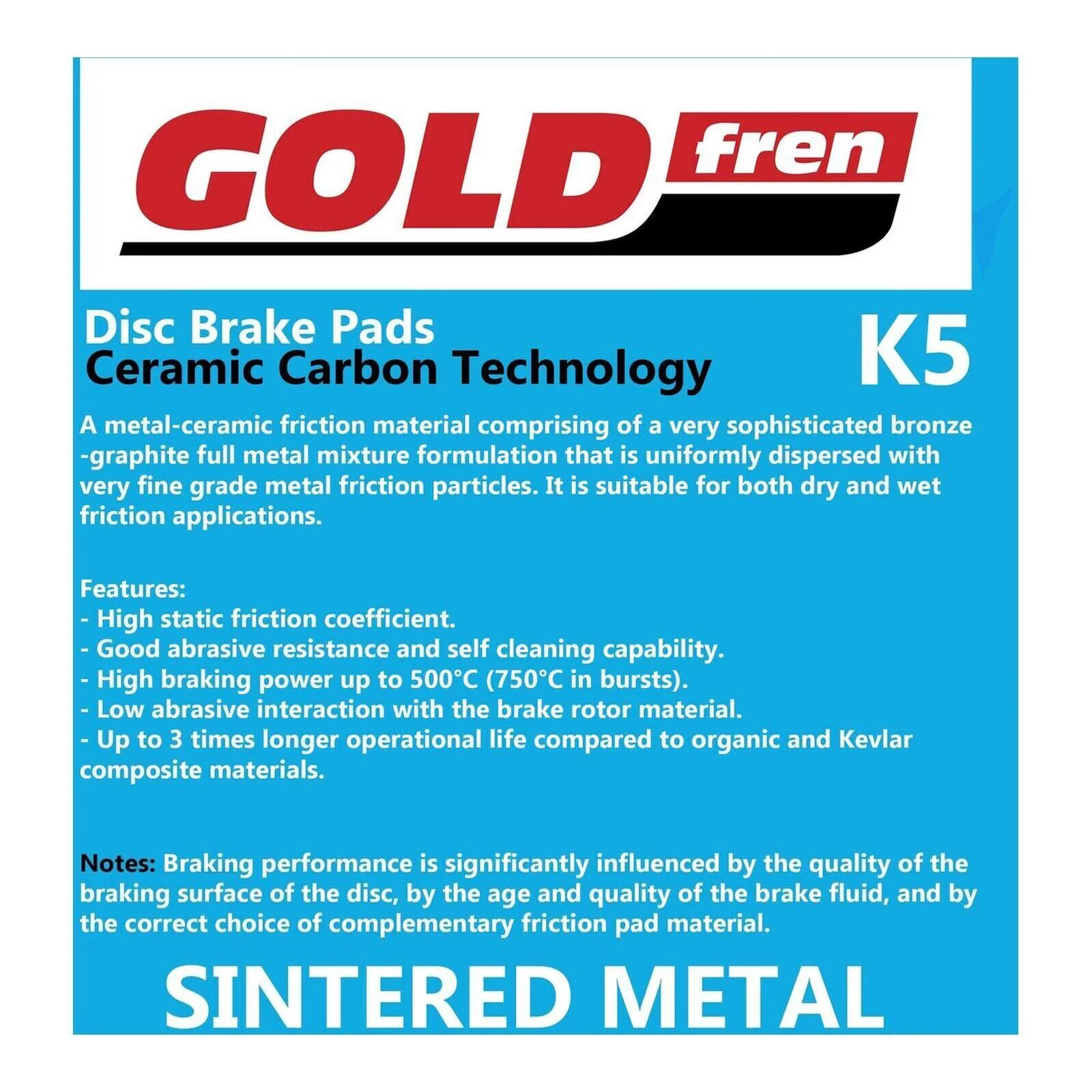 GOLDfren Brake Pads Off-Road Racing GF378 - K5 ( PR507 ) - Image 3