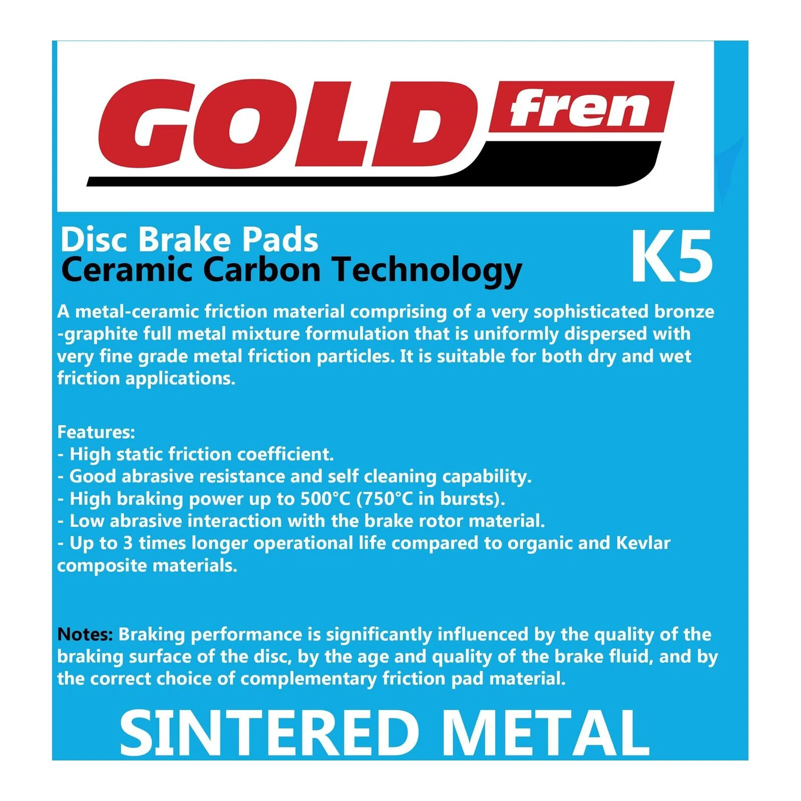 GOLDfren Brake Pads Off-Road Racing GF384 - K5 ( PR523 ) - Image 4