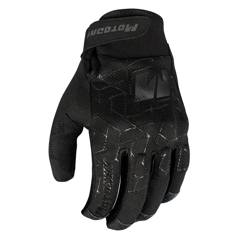 Motodry Atlas Vented Motorcycle Summer Gloves - Black/ Large