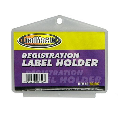 Loadmaster Plastic Rectangular Rego Label Holder for Trailer, Bike, Car
