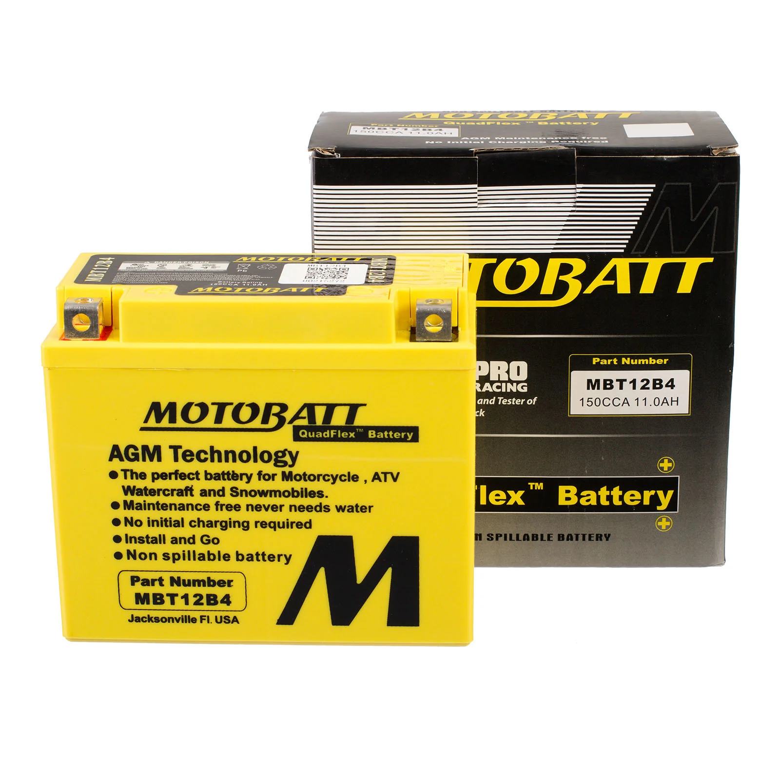 Motobatt Battery Quadflex AGM - MBT12B-4 - Image 4