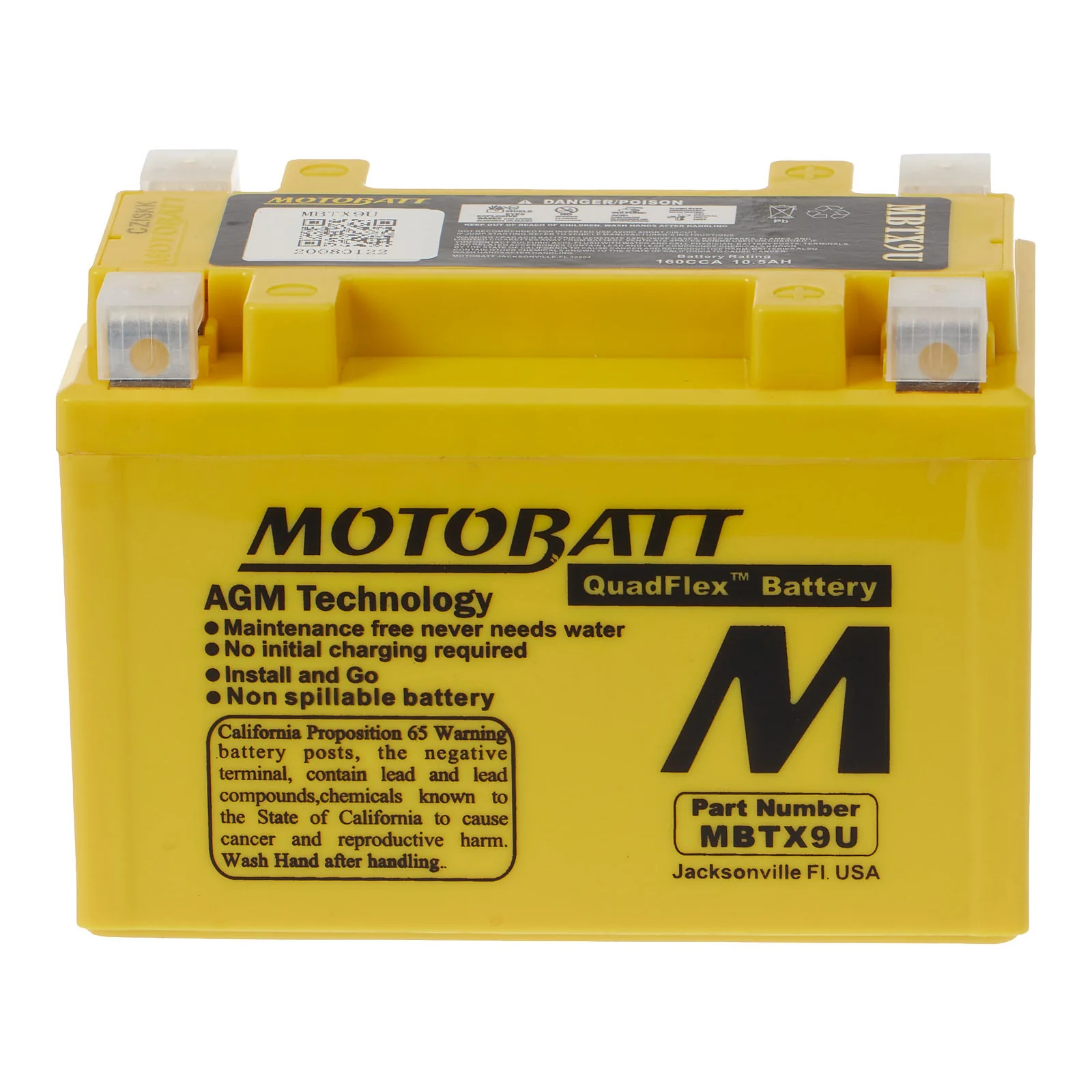 Motobatt Battery Quadflex AGM - MBTX9U - Image 2