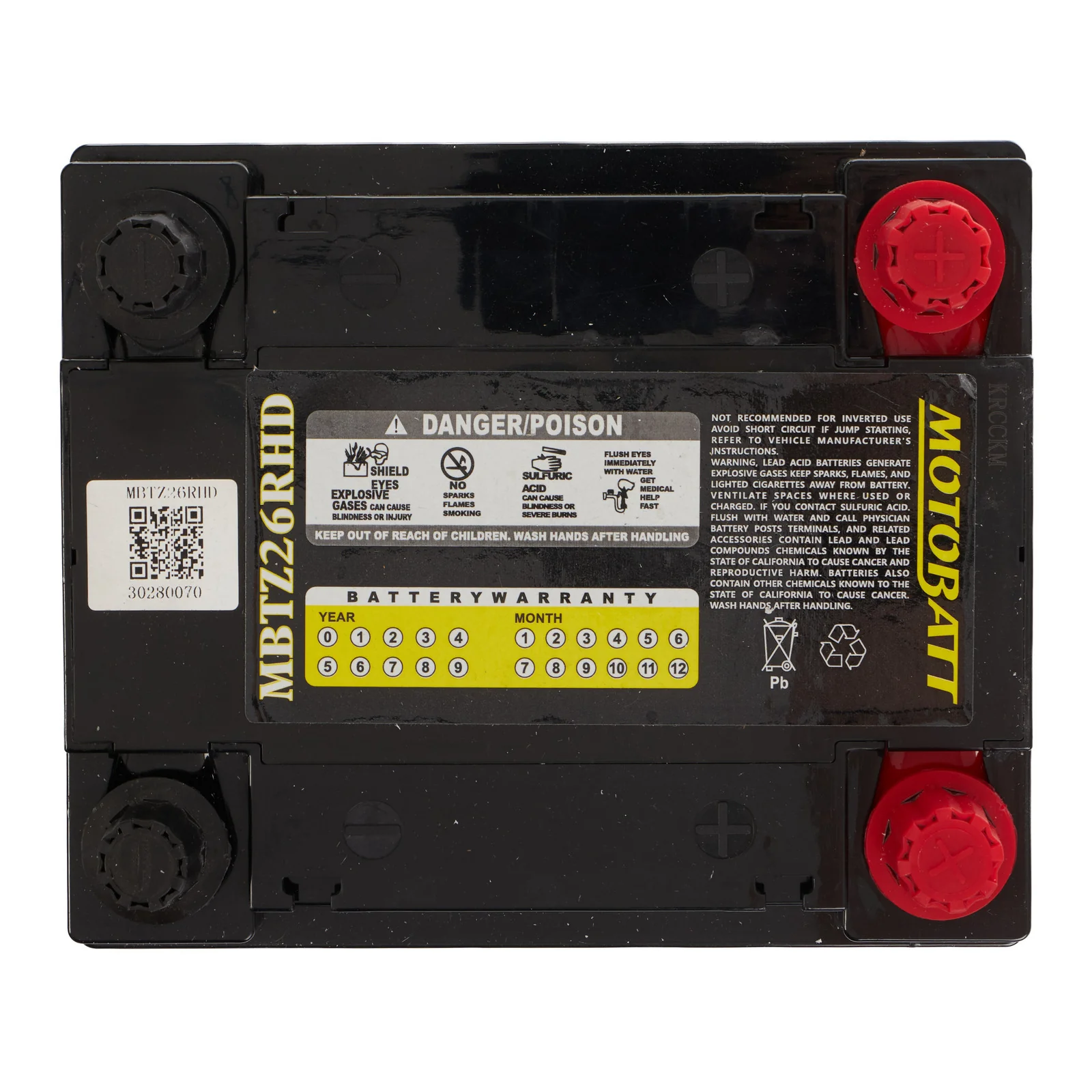 Motobatt Battery Quadflex AGM - MBTZ26RHD - Image 3