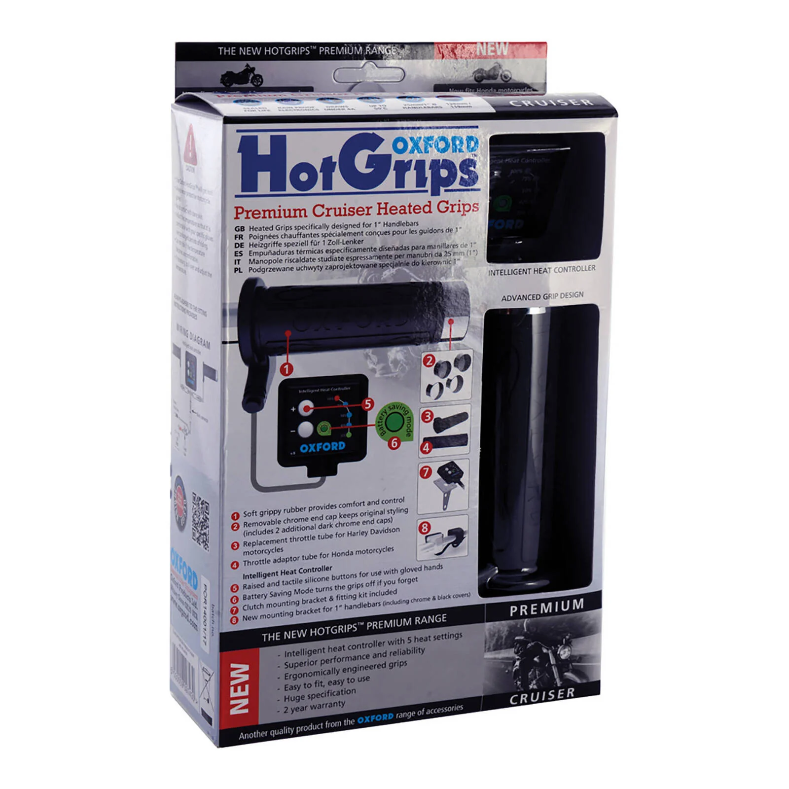 Oxford HotGrips® Premium Cruiser (1inch Bar) with V8 Switch - Image 2