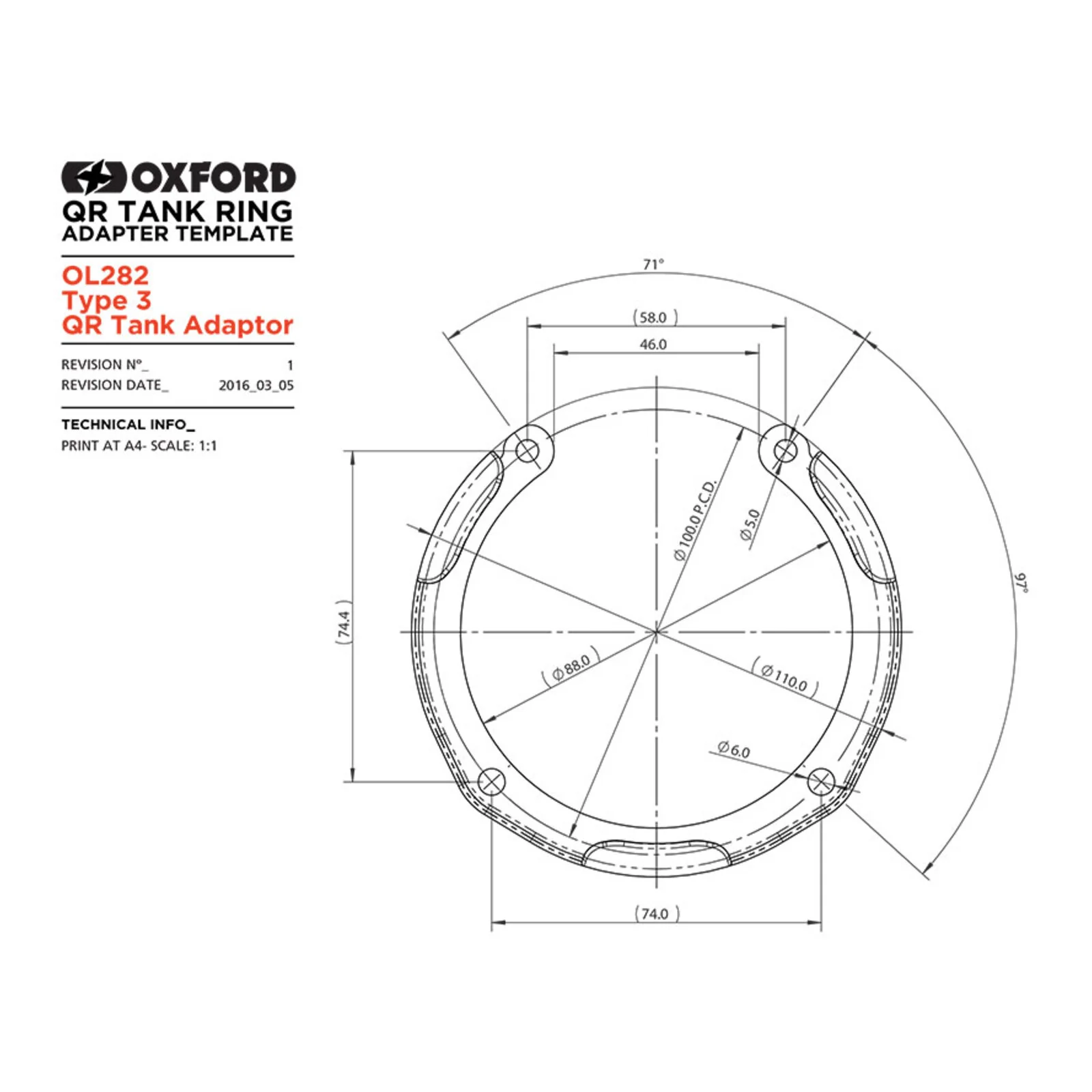 Oxford Quick Release Bike Adaptor - Type 3 (Honda) - Image 3