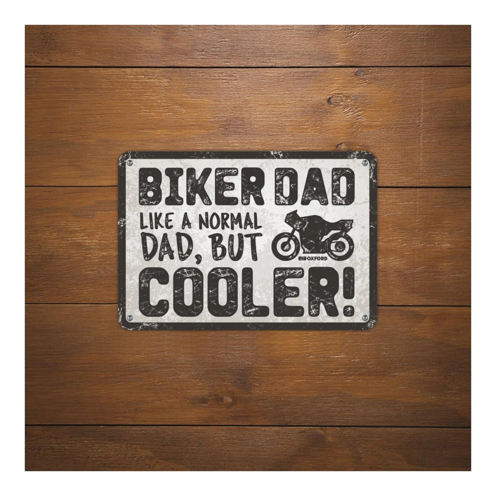 Oxford Garage Metal Sign: "Biker Dad, Like a Normal Dad, But Cooler" - Image 2