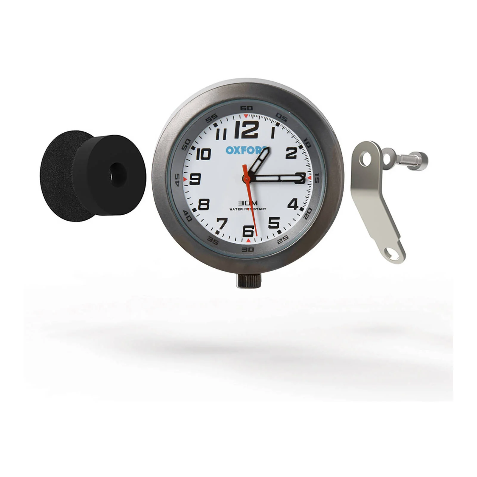 Oxford Clock Titanium Case & White Face with Bracket - Image 2