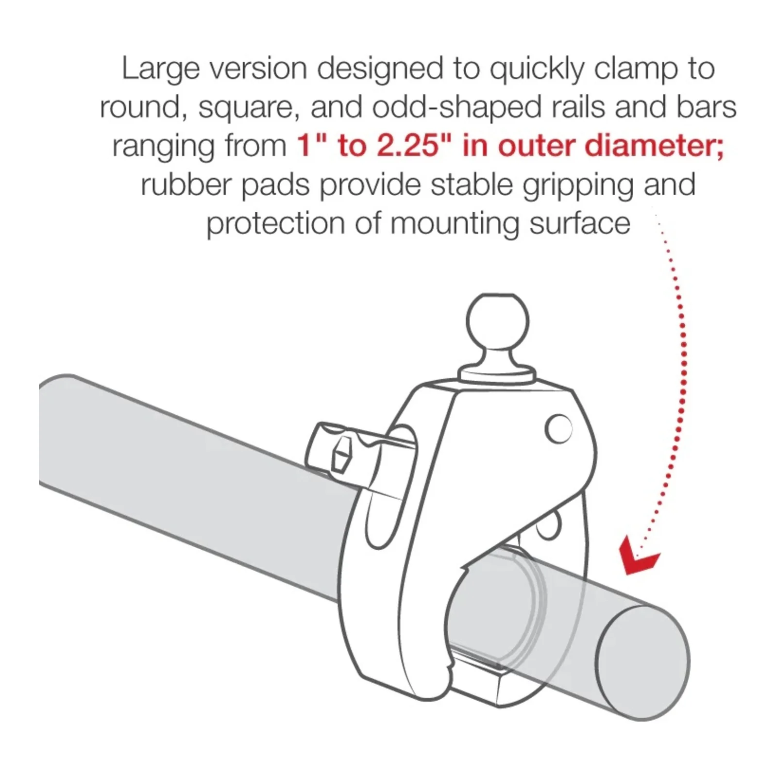 RAM Tough-Claw Large Clamp Base with Ball - Image 5