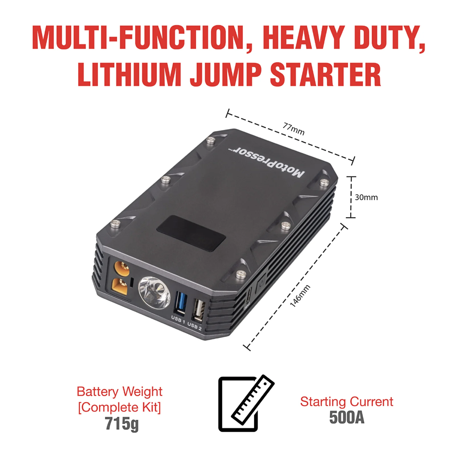 Rocky Creek MotoPressor Jump Starter 500AMP (UN3481) - Image 8
