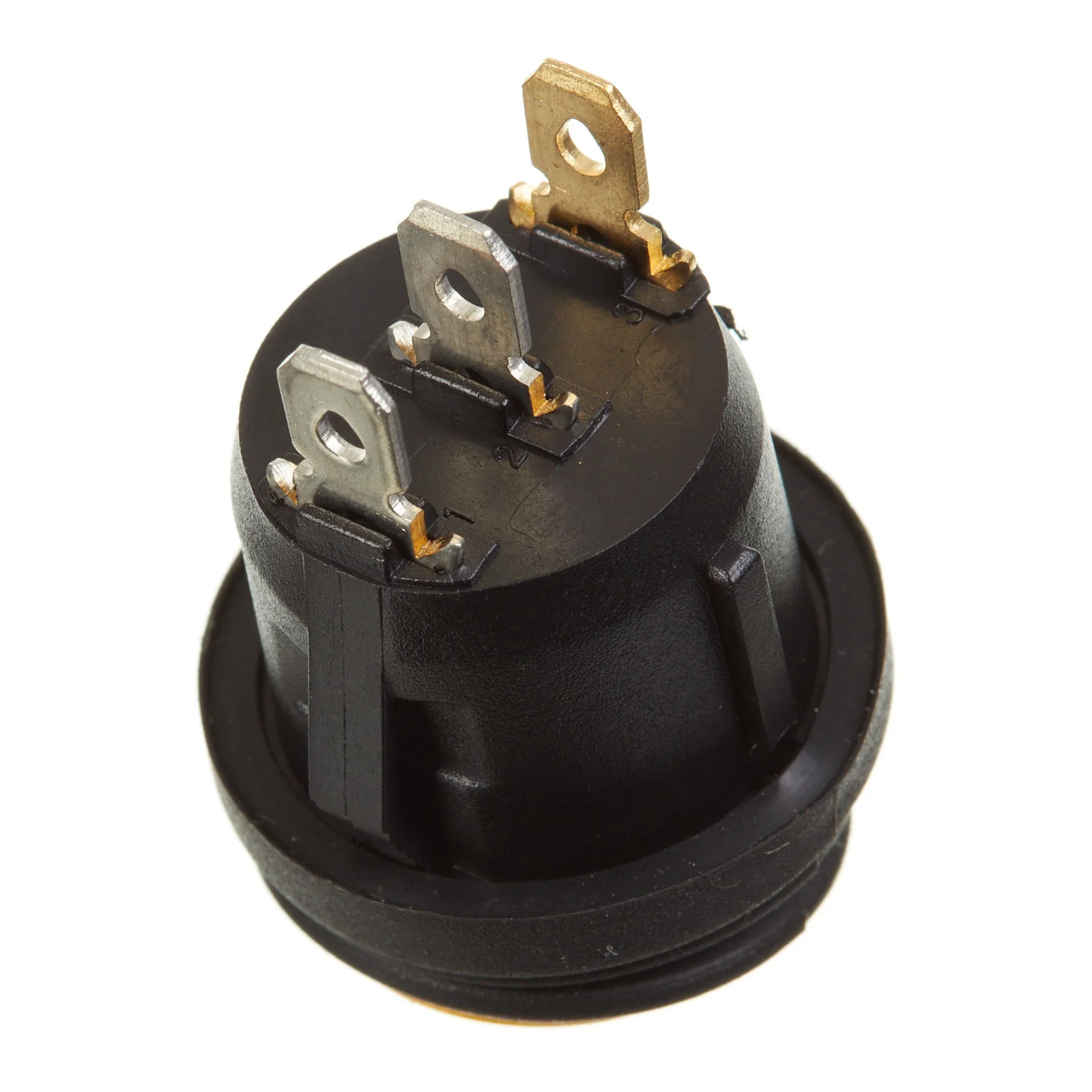 WHITES 12V ROCKER SWITCH ON-OFF YEL WATERPROOF ROUND - Image 2
