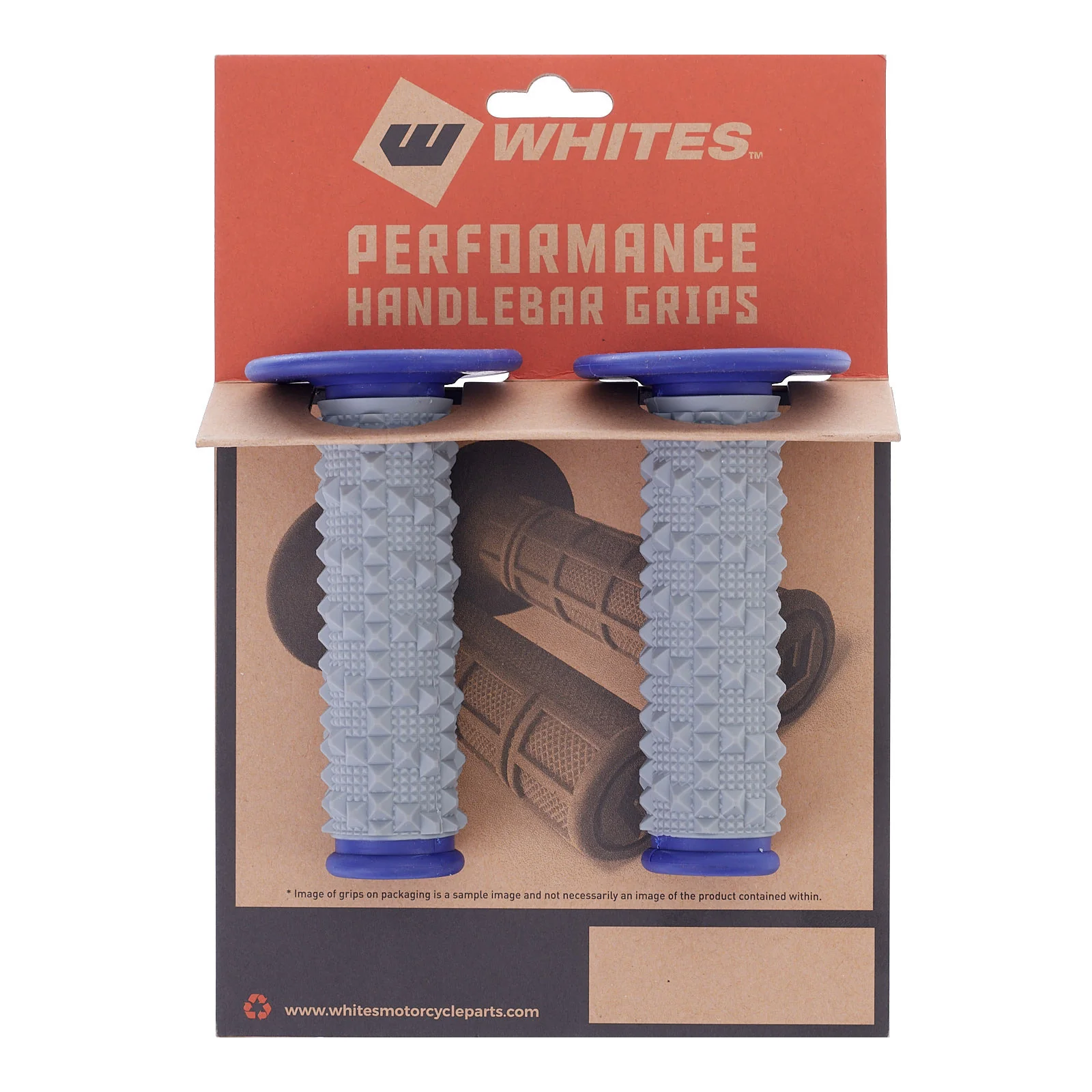Whites MX Large Diamond Grip - Grey / Blue - Image 2