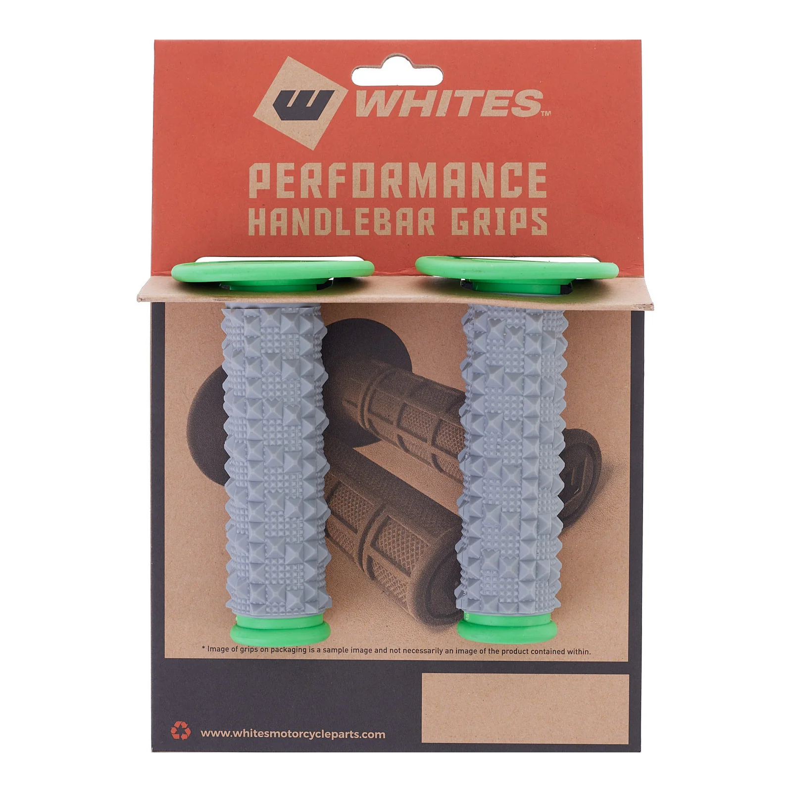 Whites MX Large Diamond Grip - Grey / Green - Image 2