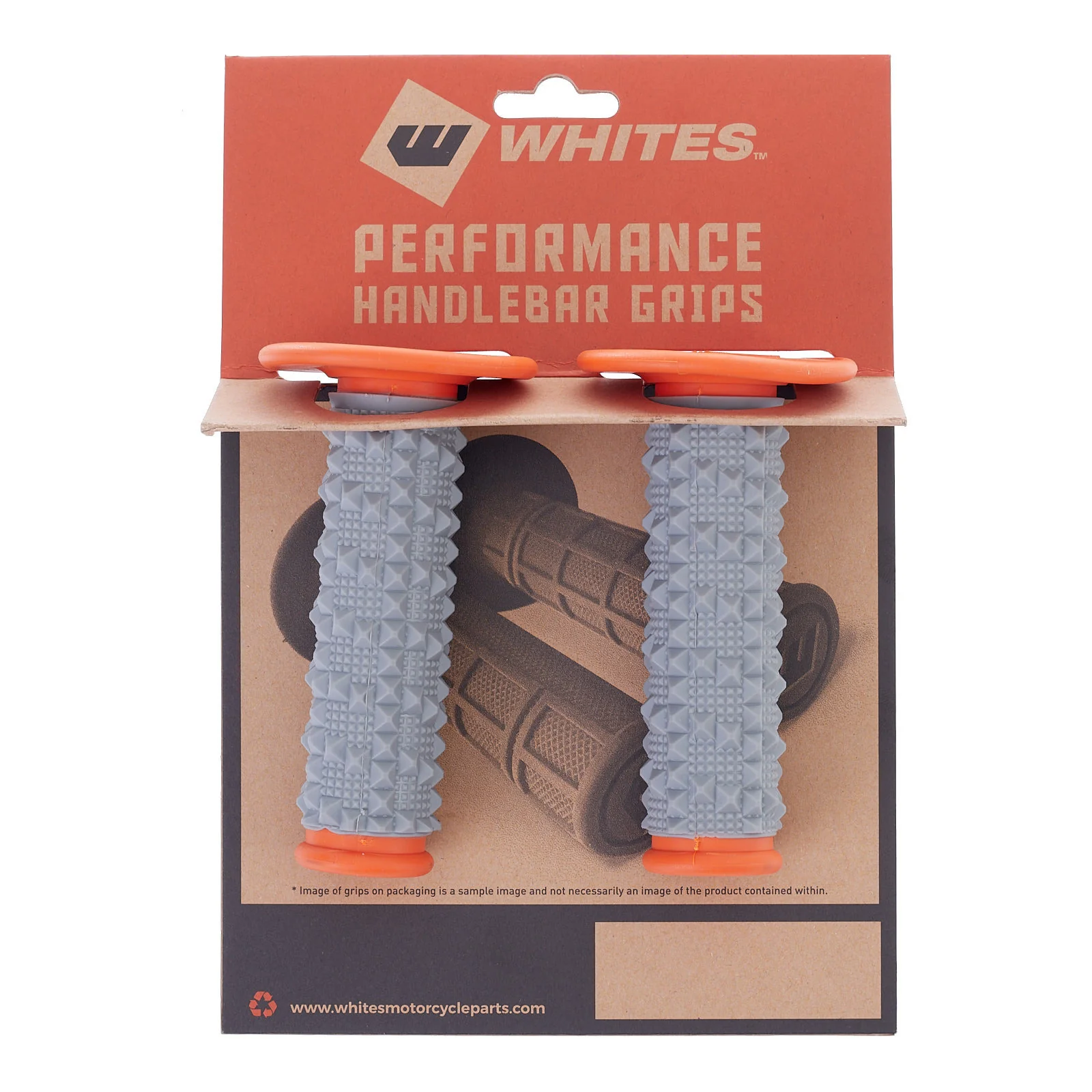 Whites MX Large Diamond Grip - Grey / Orange - Image 2