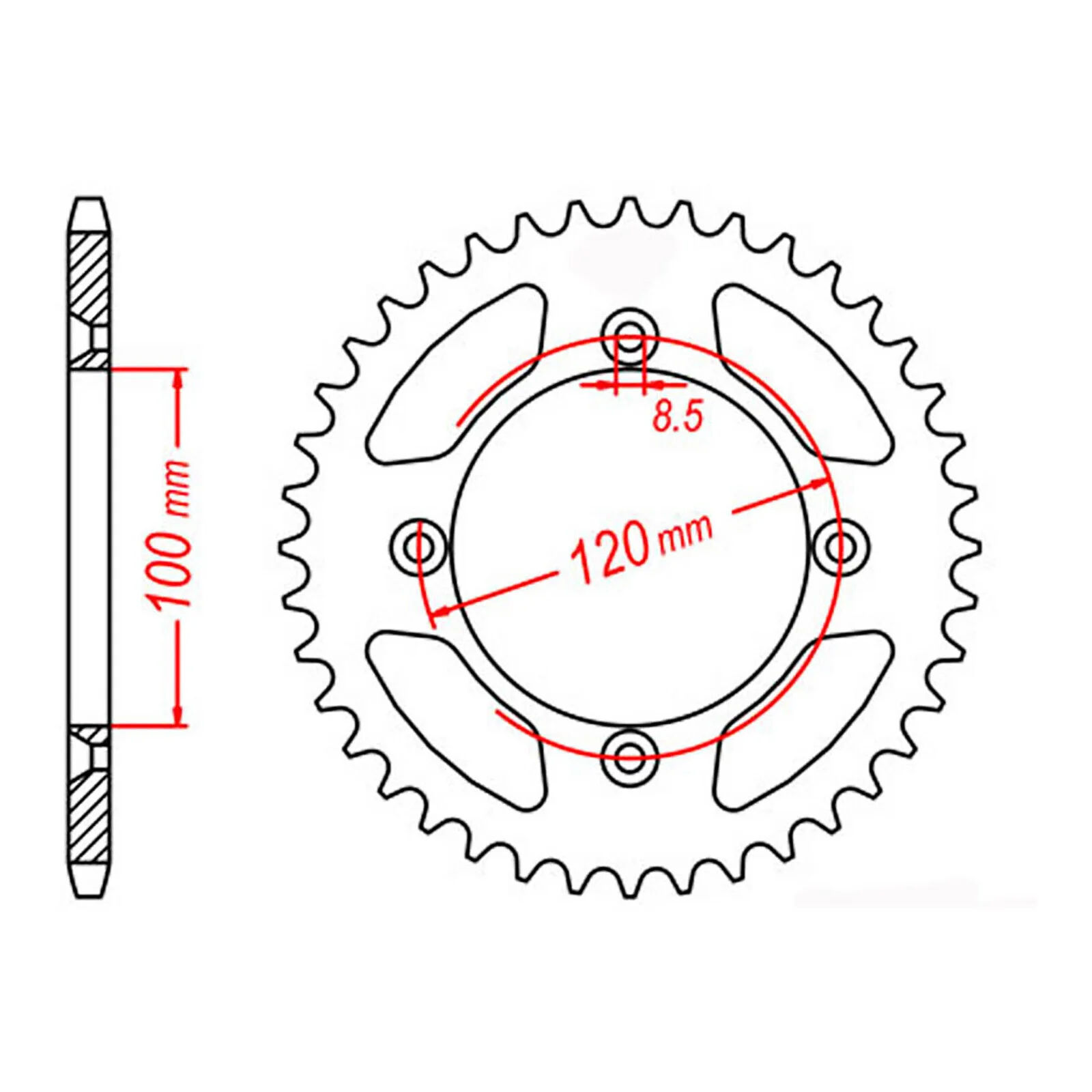 XAM Sprocket Kit Yamaha YZ80 SW '02- 14/47 NSH - Image 4